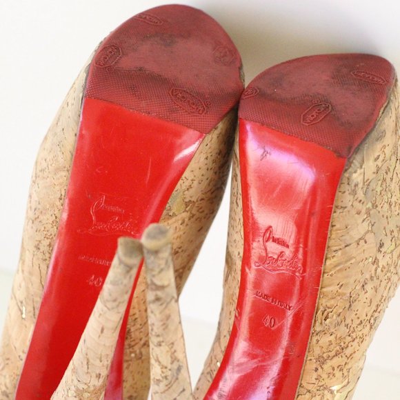 Christian Louboutin Brown Highness Cork Platform - Picture 9 of 15